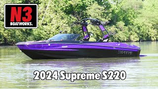 2024 Supreme S220  BlackPurple Metallic  On Water  N3 Boatworks [upl. by Atalanta]