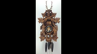 Hubert Herr Triberg HUNTERS Style German MUSICAL Cuckoo Clock  Item 798  Adelaide Clocks [upl. by Deonne]