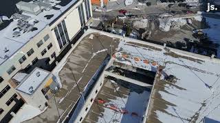 Drone view of the Bayshore parking structure collapse [upl. by Alyce]