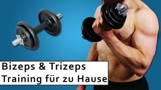 Bizeps und Trizeps Training  Muskelaufbau zuhause  Trainingsplan [upl. by Eixid]