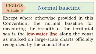 Law of the Sea Convention Article 5 Normal baseline [upl. by Jovi777]