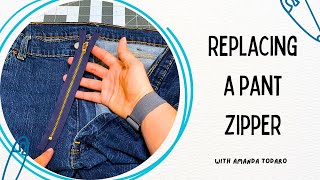 How to replace a zipper in your jeans or pants [upl. by Flory858]