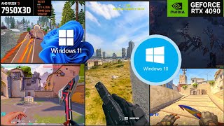 Win10 vs Win11 7950X3D amp RTX 4090  CS2 Valorant Fortnite Warzone POE  Process Lasso method [upl. by Mylan]