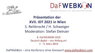 Samstag Präsentation der XVII IDT 2021 in Wien [upl. by Llydnek]