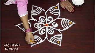 Traditional Friday PADI kolam rangoli designs by easy rangoli Suneetha  Simple muggulu [upl. by Elsa]