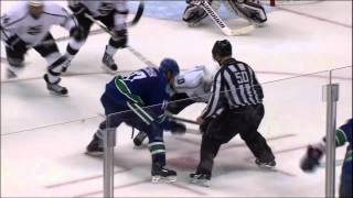 Ryan Kesler somersault dive Los Angeles Kings vs Vancouver Canucks 41112 NHL Hockey [upl. by Slohcin]