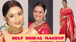 Step by step Learn how to do Self Bridal Makeup SONAKSHI INSPIRED BRIDAL LOOK [upl. by Eintihw]