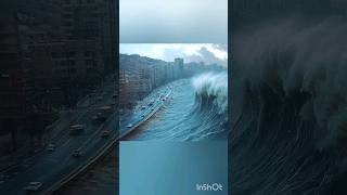 Scary huge tsunami CGI attack scene 67 tsunami scene waves city sea shorts shortvideo speed [upl. by Haletta]