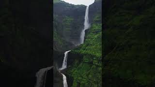 KALU WATERFALL MAHARASTRA  DJI DRONE VIEW  TOP WATERFALL IN INDIA  MALSHEJ  TREK  DEVKUND NANE [upl. by Sucramrej]