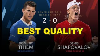 Thiem v Shapovalov  Laver Cup 2019 FULL MATCH 1  50 FPS HD [upl. by Eelime686]