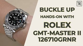 Handson with Rolex GMTMaster II 126710GRNR  Buckle Up [upl. by Akenahc]