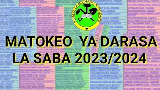 NECTA MATOKEO YA DARASA LA SABA 20232024 PSLE RESULTS [upl. by Yatnuahc]