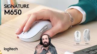 Logitech Signature M650 Wireless Mouse  Unboxing with Mat [upl. by Arehsat174]