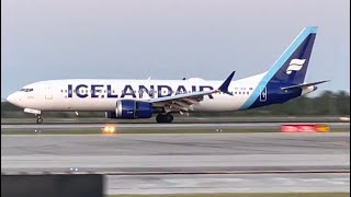 Icelandair Boeing 737 MAX 8 Landing at Orlando Intl Airport [upl. by Muirhead]