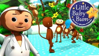 Five Little Monkeys Jumping On The Bed  Nursery Rhymes for Babies by LittleBabyBum  ABCs and 123s [upl. by Aticilef]