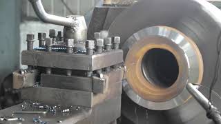 Slew Ring Bearing Turning Process  Slewing Bearing Manufacturing [upl. by Enilav]