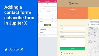 Adding a contact formsubscribe form in Jupiter X [upl. by Nahpets]