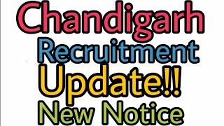 Chandigarh Administration Recruitment Update New Notice Out Special Education [upl. by Ariajaj]