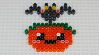 How to Make a Perler Beads Pumpkin  Halloween Beaded Crafting Idea [upl. by Yhtac]