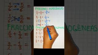 Cómo resolver Fracciones homogéneas y heterogéneassuma resta división y multiplicación🤗 [upl. by Frohman]