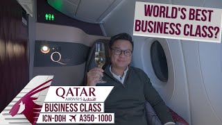 Qatar Airways Qsuites A3501000 Review · Seoul  Doha [upl. by Nihi]