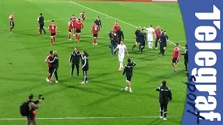 Nemanja Matić smiruje albanskog fudbalera  Nemanja Matic calming down albanian soccer player [upl. by Yuille482]