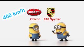 Bugatti Chrion vs Porsche 918 Spyder 400 kmh [upl. by Leiso]