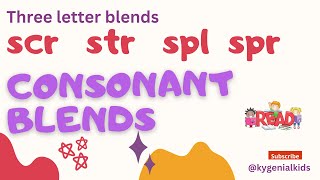 Three letter blends  Consonant blends  str spr scr spl  How to read with consonant clusters [upl. by Rumit]