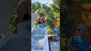 He was ice bath ready 😎 icebath icequeen mom kids funny cute coldplunge matching daily [upl. by Lianna]