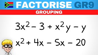 Gr 9 Factorisation Grouping Practice [upl. by Shinberg426]