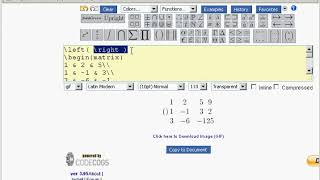 Extended matrix in Latex with CodeCogs Equation Editor [upl. by Ashman]