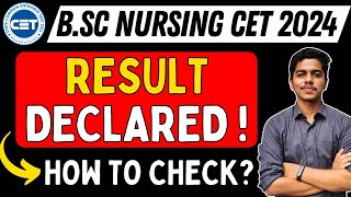 MH BSc Nursing CET 2024 Result Declared 🤩  Finally Result aa gaya  Result Download  bscnursing [upl. by Pouncey]