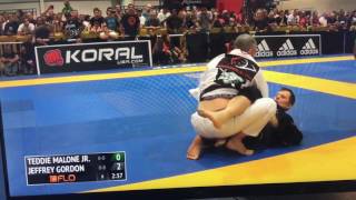 Jeff Gordon AtosTeam Passos BJJ vs Teddie Malone Ribeiro BJJ 2016 Masters World Championship [upl. by Dnomde]