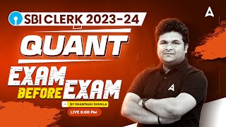 SBI Clerk 2024  SBI Clerk Prelims Exam Before Exam  SBI Clerk Maths by Shantanu Shukla [upl. by Kwarteng774]