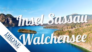 Insel Sassau im Walchensee  Drone video in 4K [upl. by Llekim]