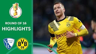 Reus leads BVB into Quarterfinals  VfL Bochum vs BVB 12  Highlights  DFBPokal Round of 16 [upl. by Anaoy]