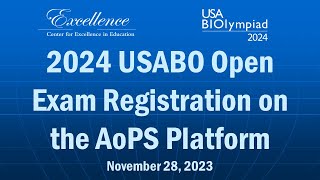 2024 USABO Open Registration on the AoPS Platform [upl. by Erialb]