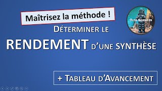 9 Calcul du rendement dune synthèse  tableau davancement Spécialité Chimie Première [upl. by Nissie]