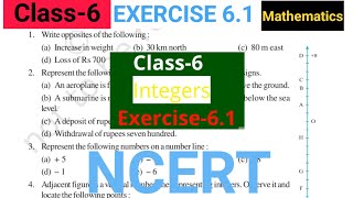 Class6MathsExercise61IntegersChapter6NCERT Mathematicsanalytics [upl. by Cthrine]