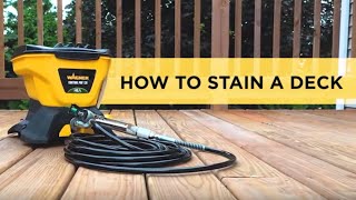 How to Stain a Deck with a Paint Sprayer [upl. by Afatsuom911]