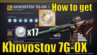 How to get the Khovostov 7G0X Exotic in The Final Shape  How to get 17 Motes of Light [upl. by Hullda]