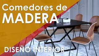 COMEDORES DE MADERA Juegos de comedor de madera modernos sencillos redondos cuadrado y elegantes [upl. by Sivi43]