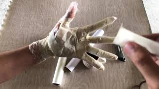 How to Make a Cast of Your Hand Using Masking Tape Cling Wrap and Newspaper [upl. by Roosnam]