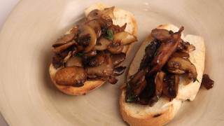 Mushroom Bruschetta Recipe  by Laura Vitale  Laura in the Kitchen Episode 289 [upl. by Tehcac794]