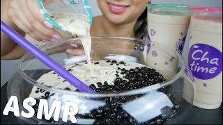 ASMR Giant Boba Milk Tea  Chewy amp Gulping Sounds  NO Talking Eating Sounds Mukbang  NE Lets Eat [upl. by Mourant759]