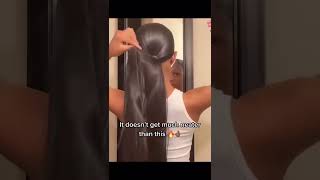 Sleek ponytail Hair tutorial  black women hair style transformation  2022 Tiktok hair fav hair [upl. by Yeh]