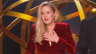 Christina Applegate Gets Standing Ovation at Emmy Awards in Rare Appearance [upl. by Anoif239]