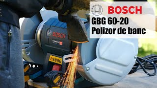 Bosch GBG 6020  Polizor de banc 600 W 200 mm  PrezentareampTest in sarcina [upl. by Regni553]