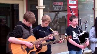 Scottish Street Folk Music Band Busking Scotland [upl. by Arsuy]