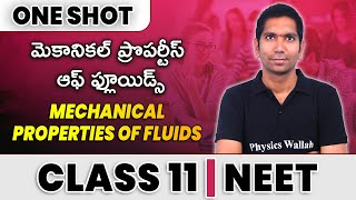 MECHANICAL PROPERTIES OF FLUIDS in One Shot  All Concepts amp PYQs Covered  Class 11  NEET [upl. by Suiramaj315]